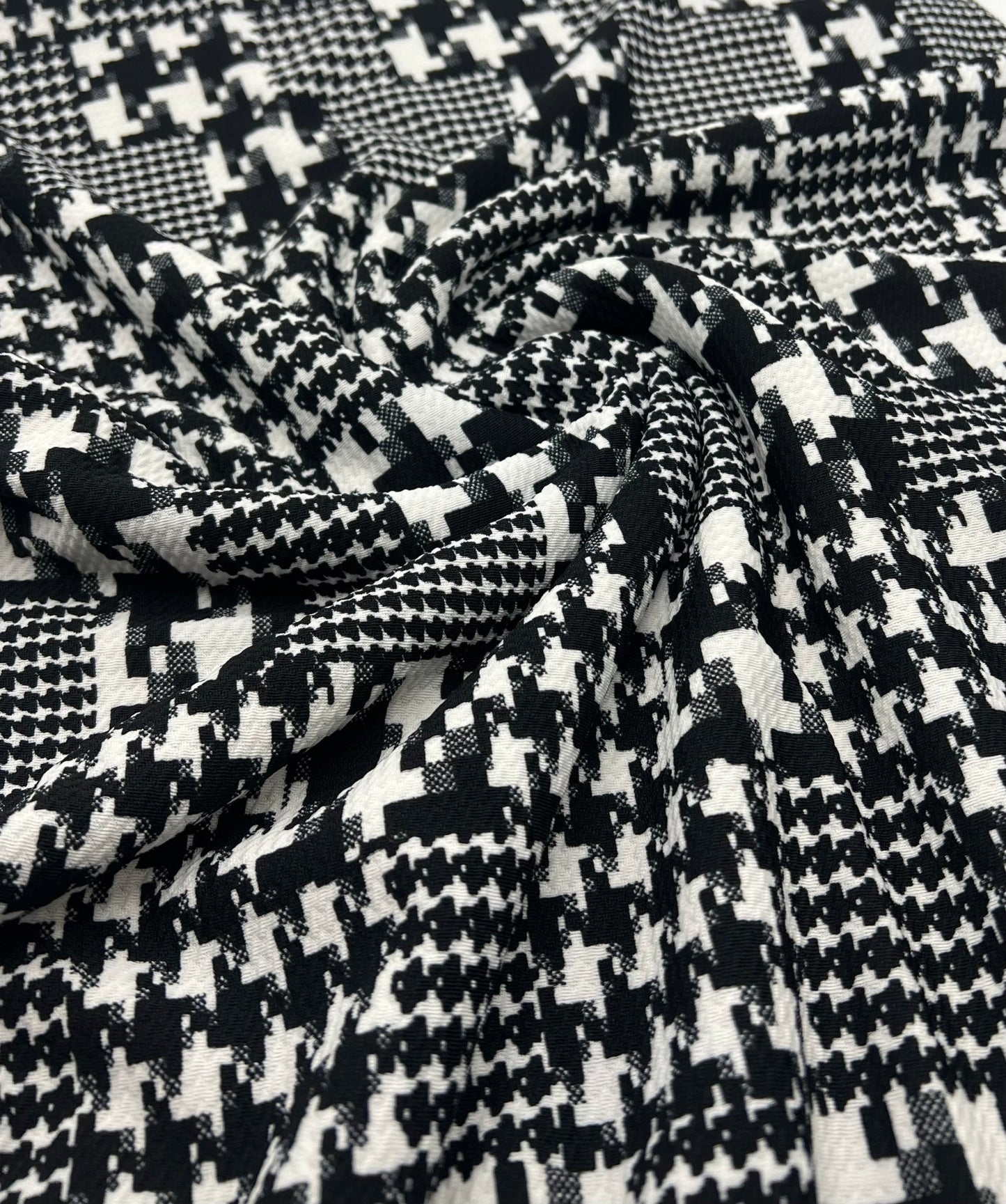 Black White Mix Print Liverpool Bullet Stretch Fabric - T9 Fabrics