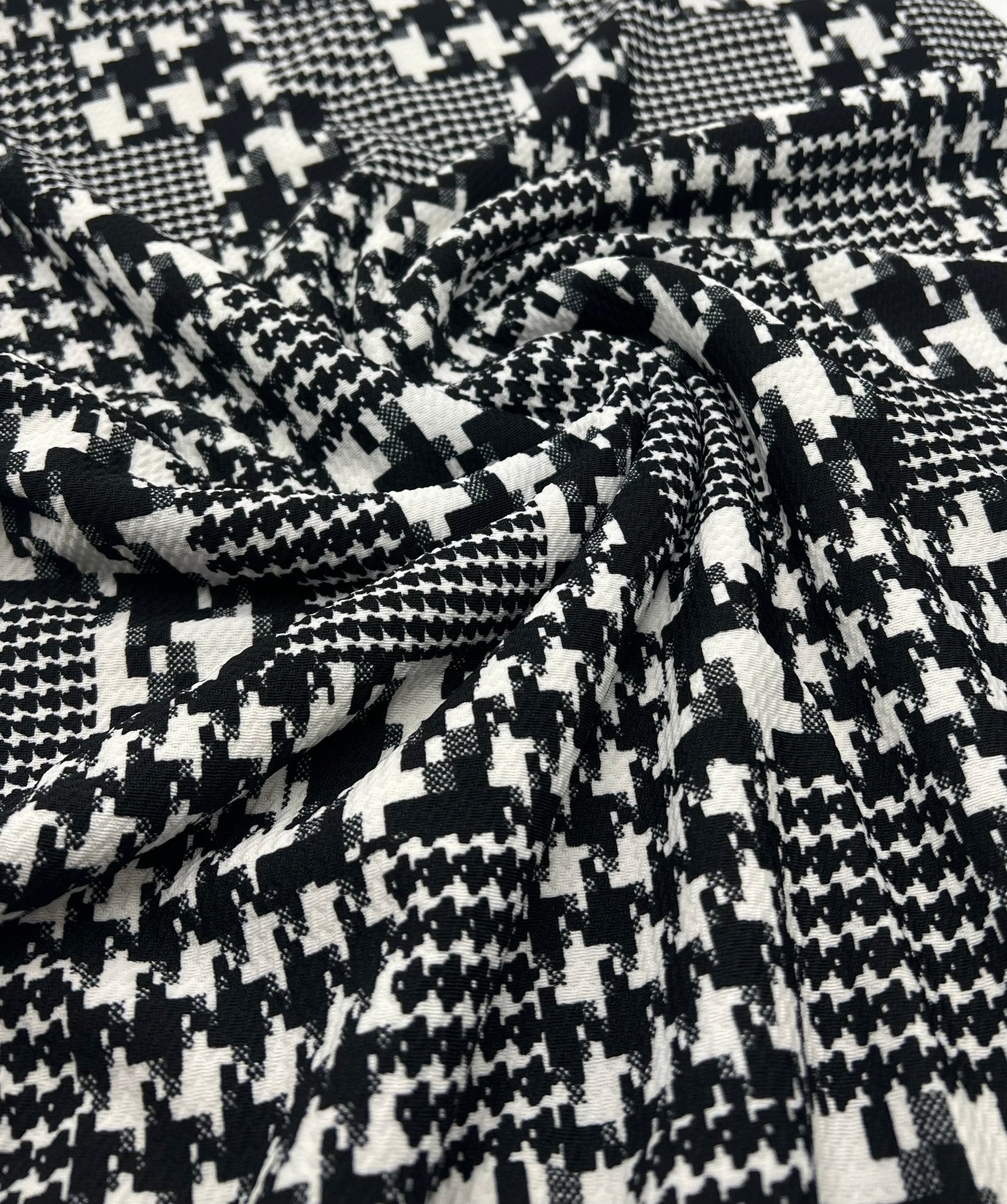 Black White Mix Print Liverpool Bullet Stretch Fabric - T9 Fabrics