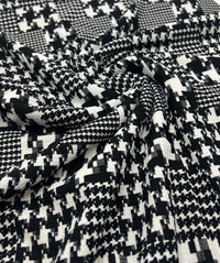 Black White Mix Print Liverpool Bullet Stretch Fabric - T9 Fabrics