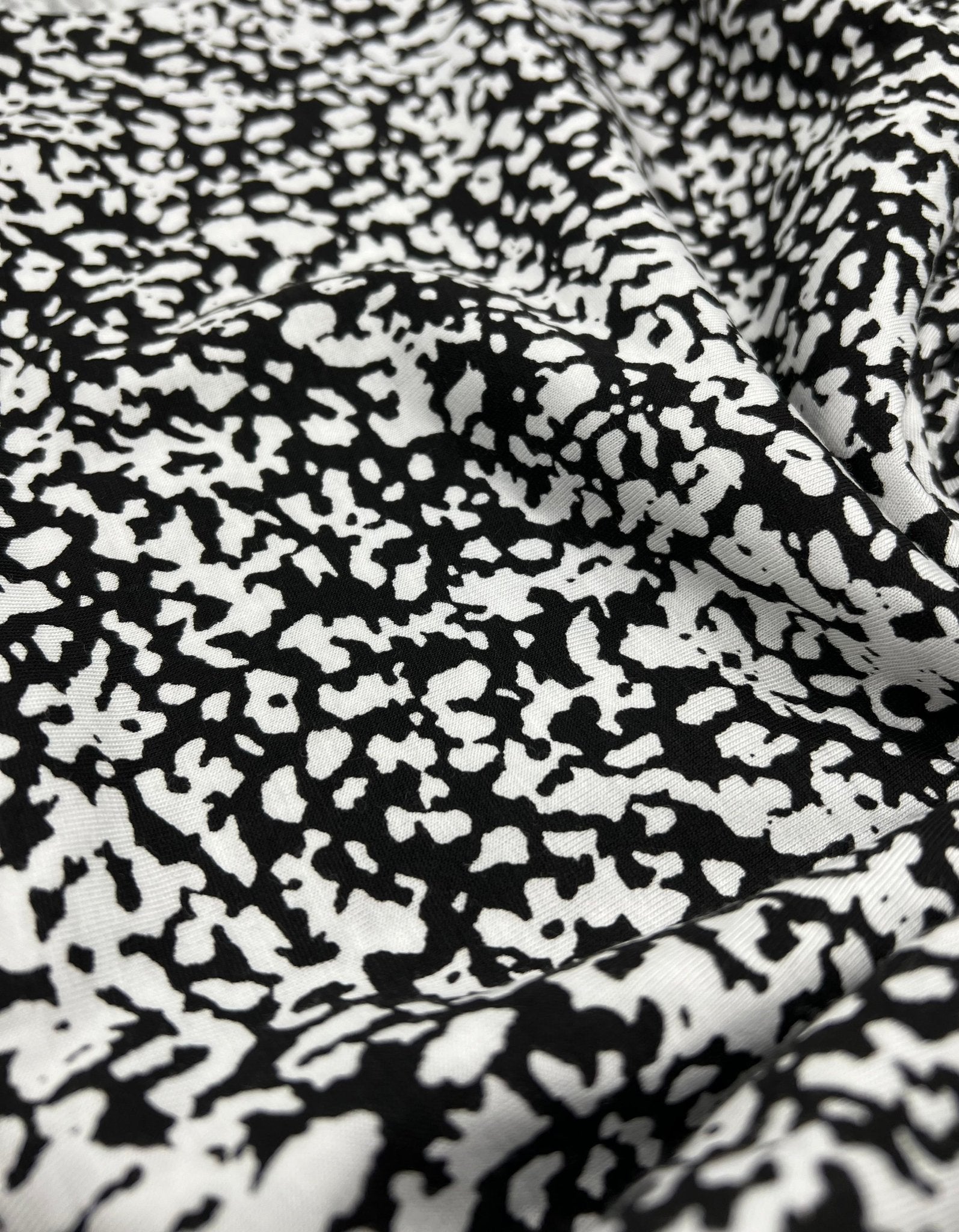 Black & White Mix Print Viscose Elastane Fabric - T9 Fabrics