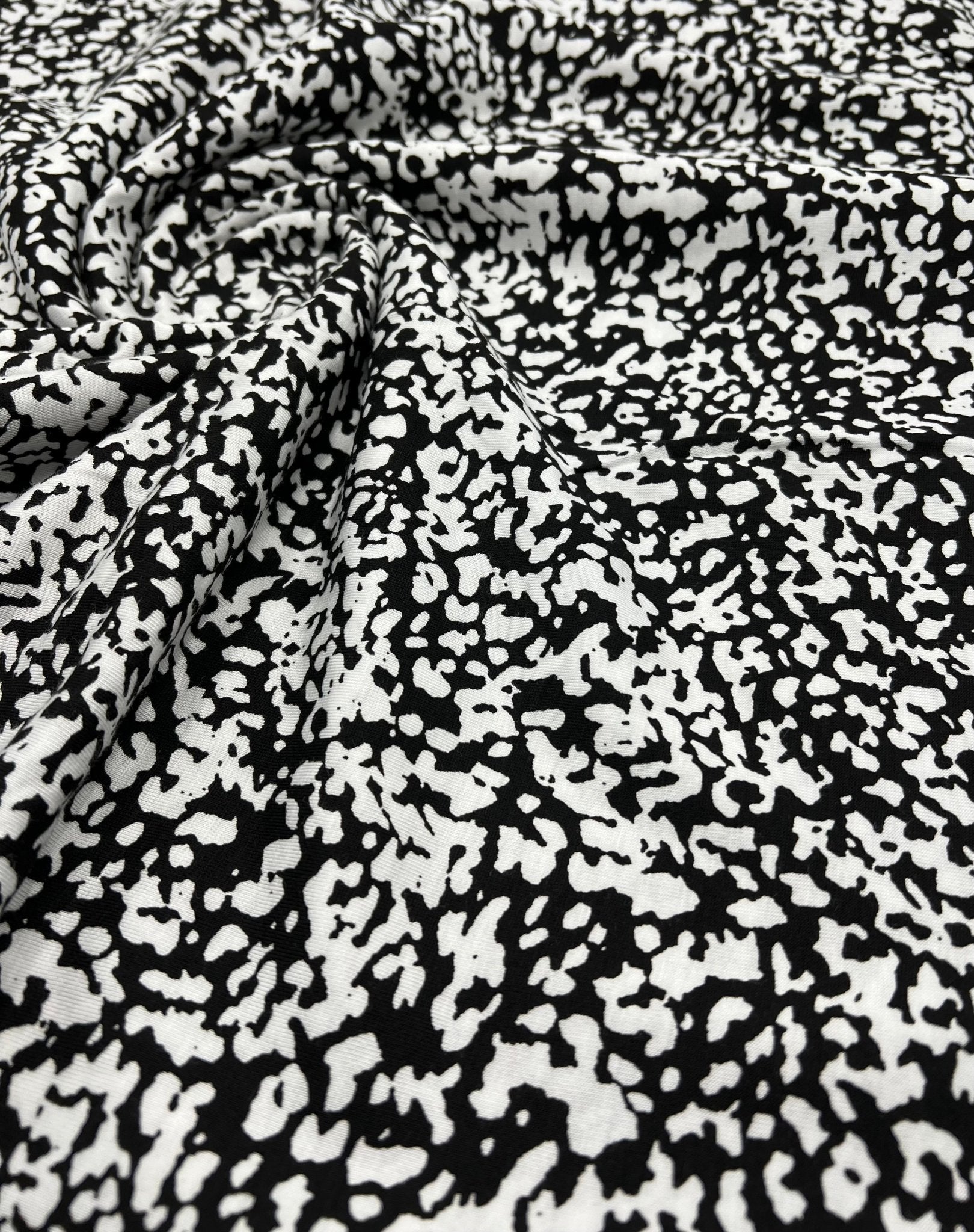 Black & White Mix Print Viscose Elastane Fabric - T9 Fabrics