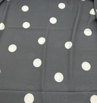 Black White Polka Print Chiffon Fabric - T9 Fabrics