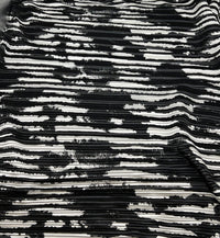 Black White Printed Plisse Fabric - T9 Fabrics