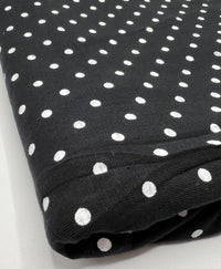 Black & White Small Polka Dot Viscose Elastane Fabric - T9 Fabrics