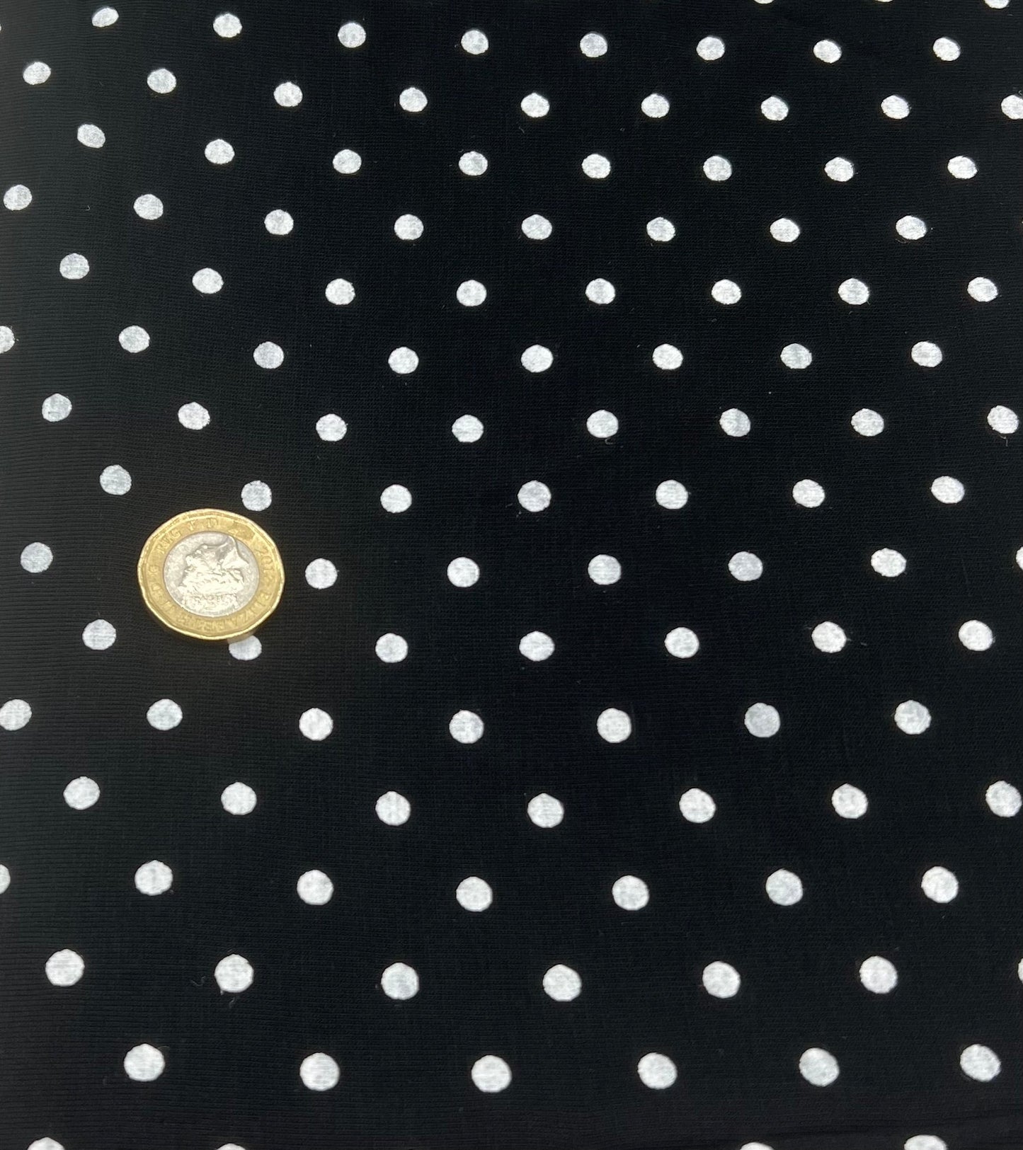 Black & White Small Polka Dot Viscose Elastane Fabric - T9 Fabrics