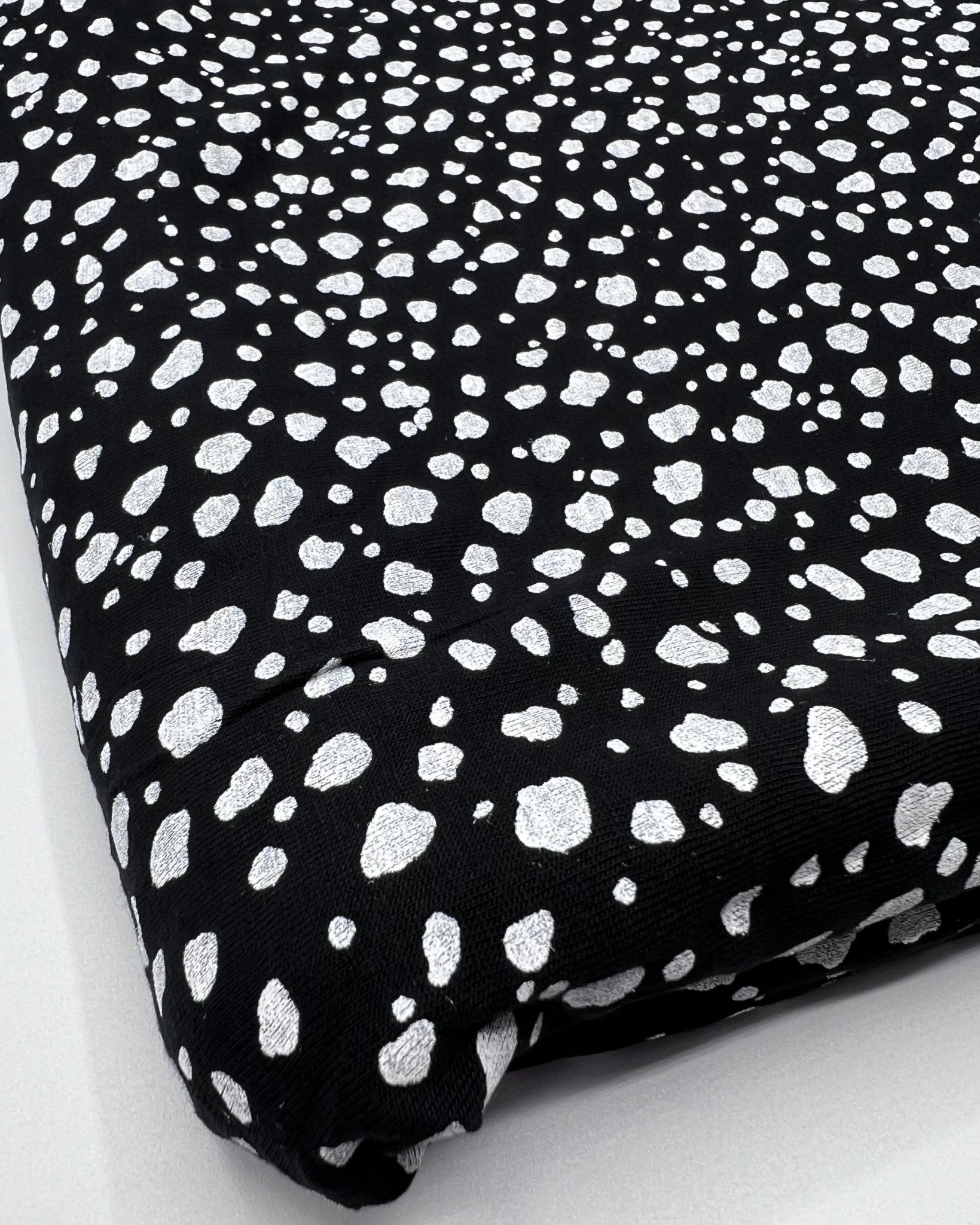 Black White Specs Print Viscose Elastane Fabric - T9 Fabrics