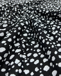 Black White Specs Print Viscose Elastane Fabric - T9 Fabrics