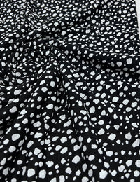 Black White Specs Print Viscose Elastane Fabric - T9 Fabrics