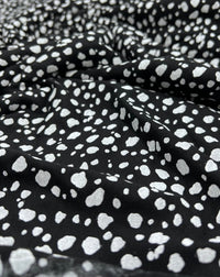 Black White Specs Print Viscose Elastane Fabric - T9 Fabrics