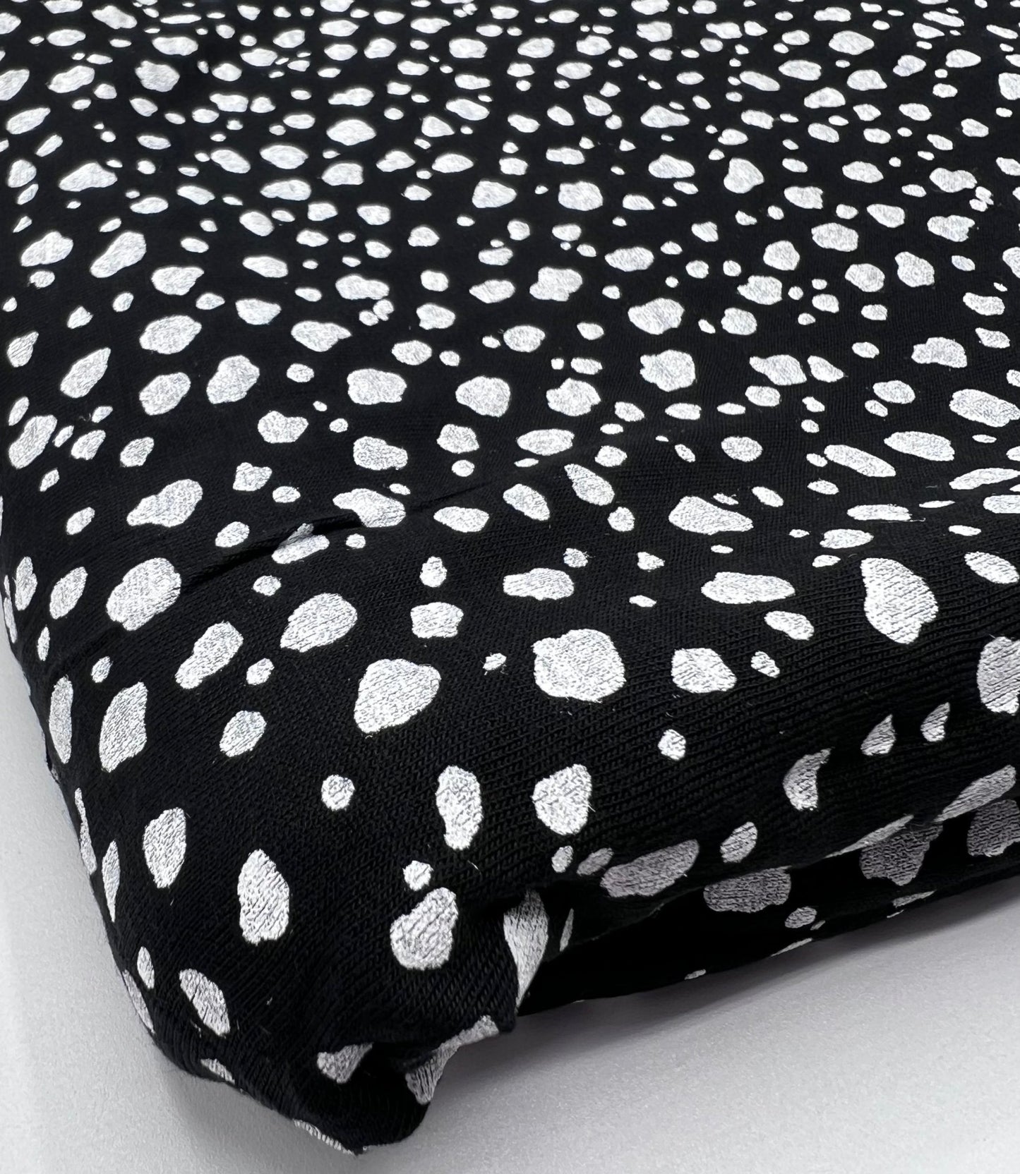 Black White Specs Print Viscose Elastane Fabric - T9 Fabrics