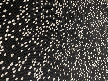 Black & White Spotty Print Plisse Fabric - T9 Fabrics