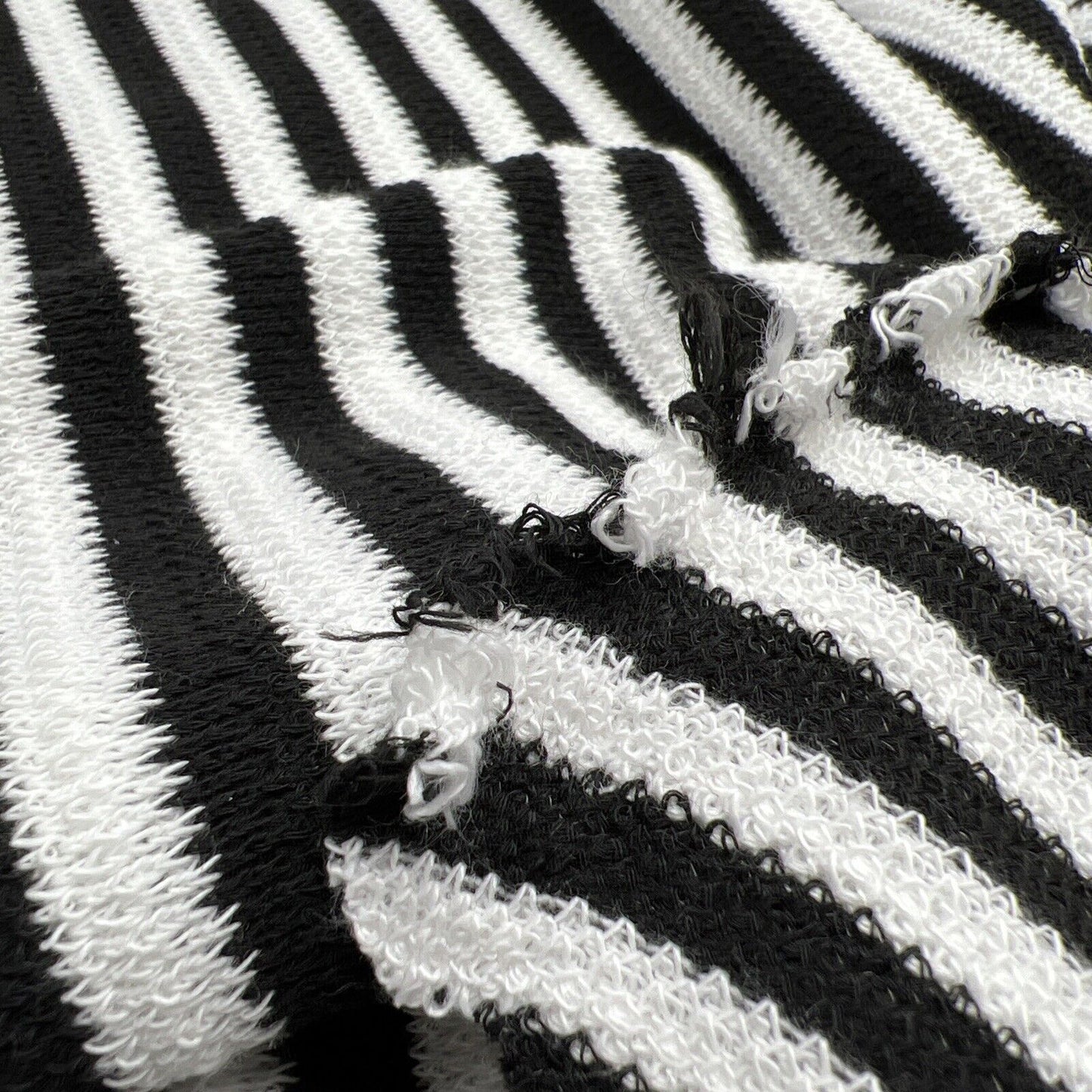 Black White Stripe Knitted Stretch Fabric - T9 Fabrics