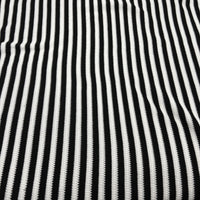 Black White Stripe Knitted Stretch Fabric - T9 Fabrics