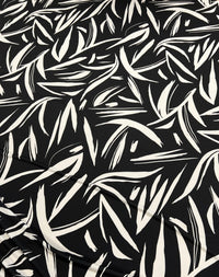 Black White Swirl Print ITY Fabric 2 Way Stretch - T9 Fabrics