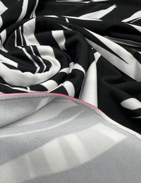 Black White Swirl Print ITY Fabric 2 Way Stretch - T9 Fabrics