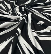 Black White Swirl Print ITY Fabric 2 Way Stretch - T9 Fabrics