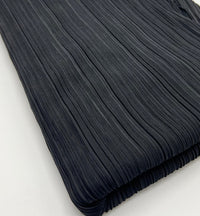 Black Wide Pleated Plisse Stretch Fabric - T9 Fabrics