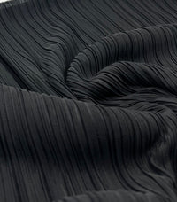 Black Wide Pleated Plisse Stretch Fabric - T9 Fabrics