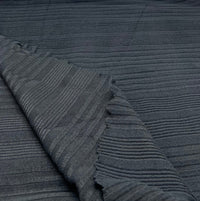 Black Wide Soft Brushed Cosy Wide Rib Stretch Fabric - T9 Fabrics