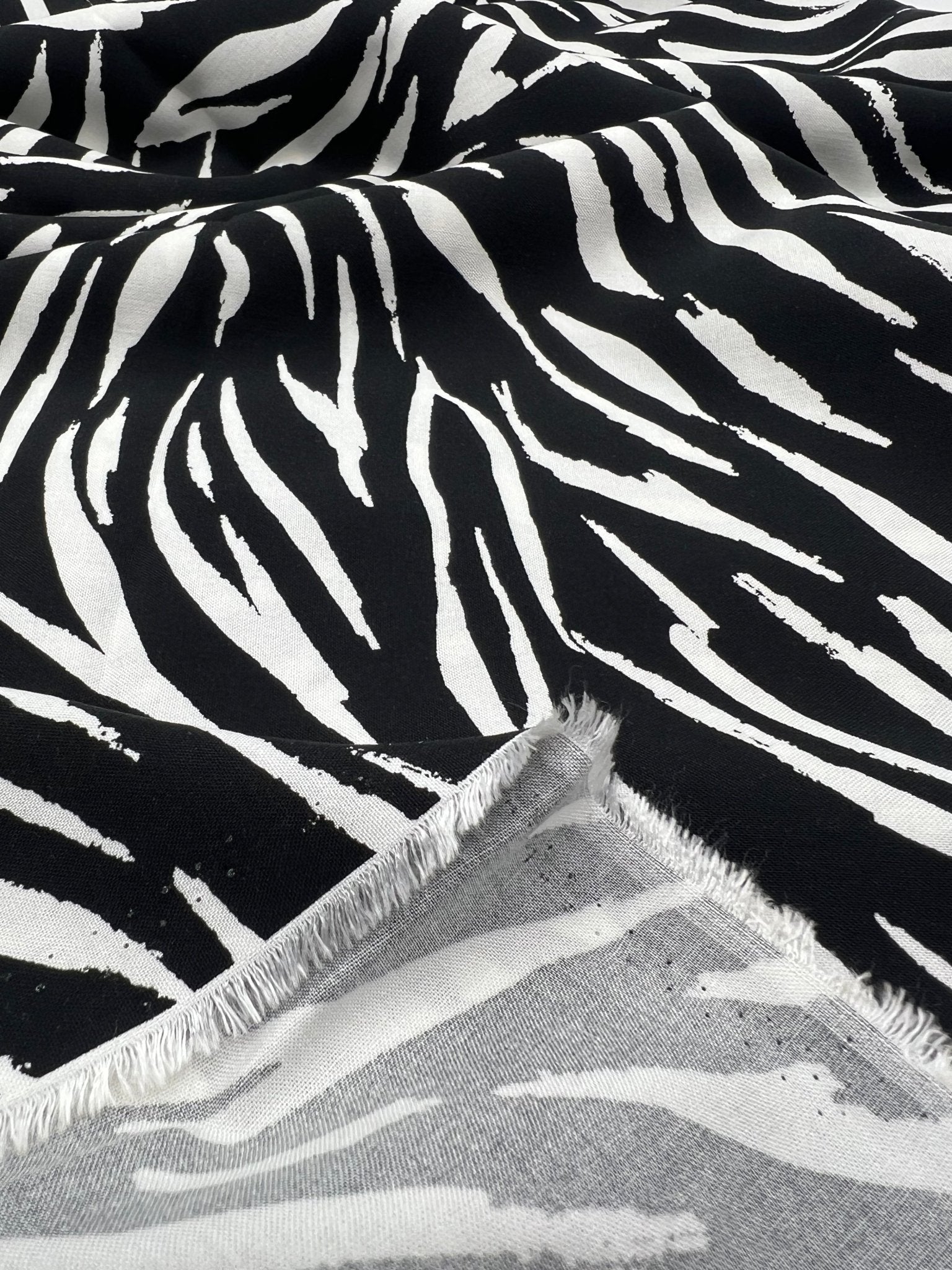 Black Zebra Non Stretch Woven Dress Craft Fabric - T9 Fabrics
