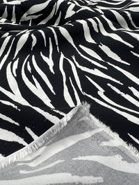 Black Zebra Non Stretch Woven Dress Craft Fabric - T9 Fabrics