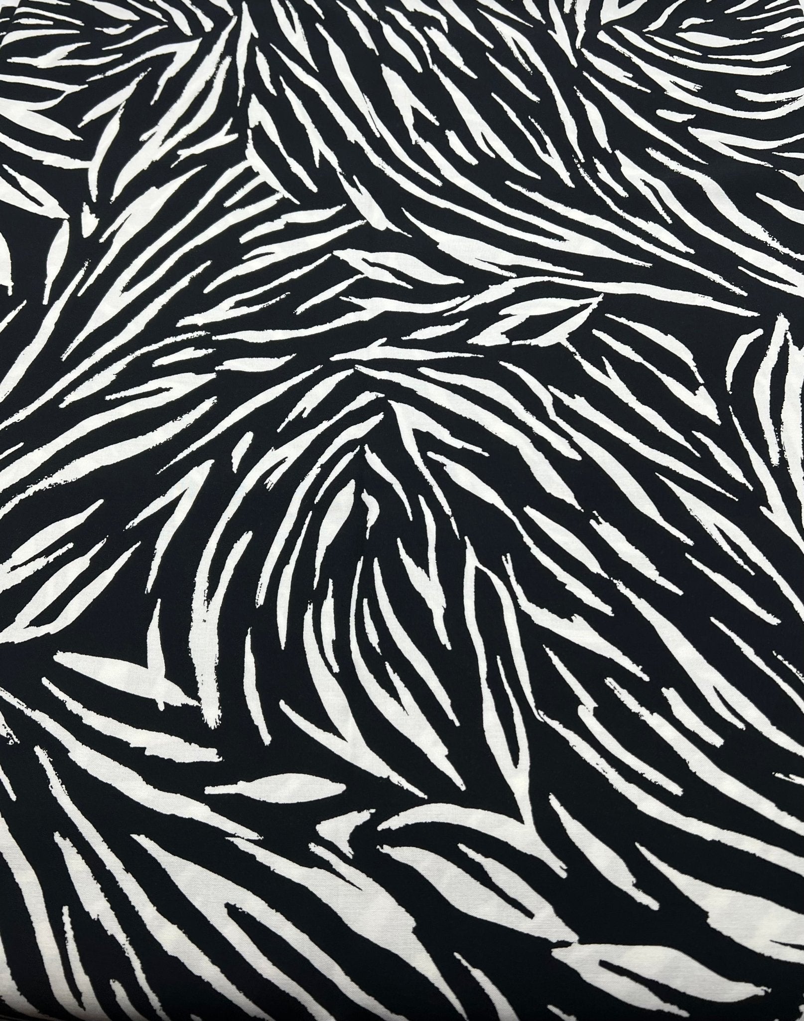 Black Zebra Non Stretch Woven Dress Craft Fabric - T9 Fabrics