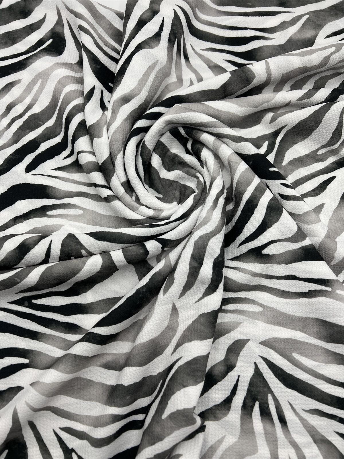 Black Zebra Print Chiffon Fabric - T9 Fabrics