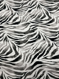 Black Zebra Print Chiffon Fabric - T9 Fabrics