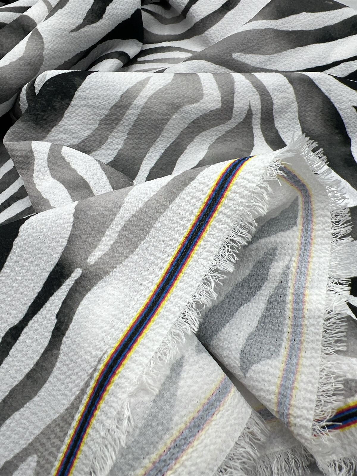 Black Zebra Print Chiffon Fabric - T9 Fabrics