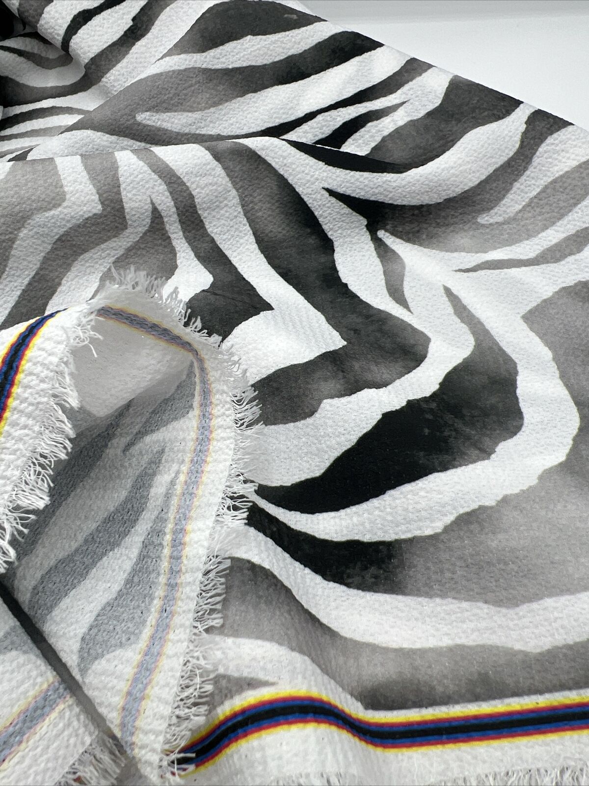 Black Zebra Print Chiffon Fabric - T9 Fabrics