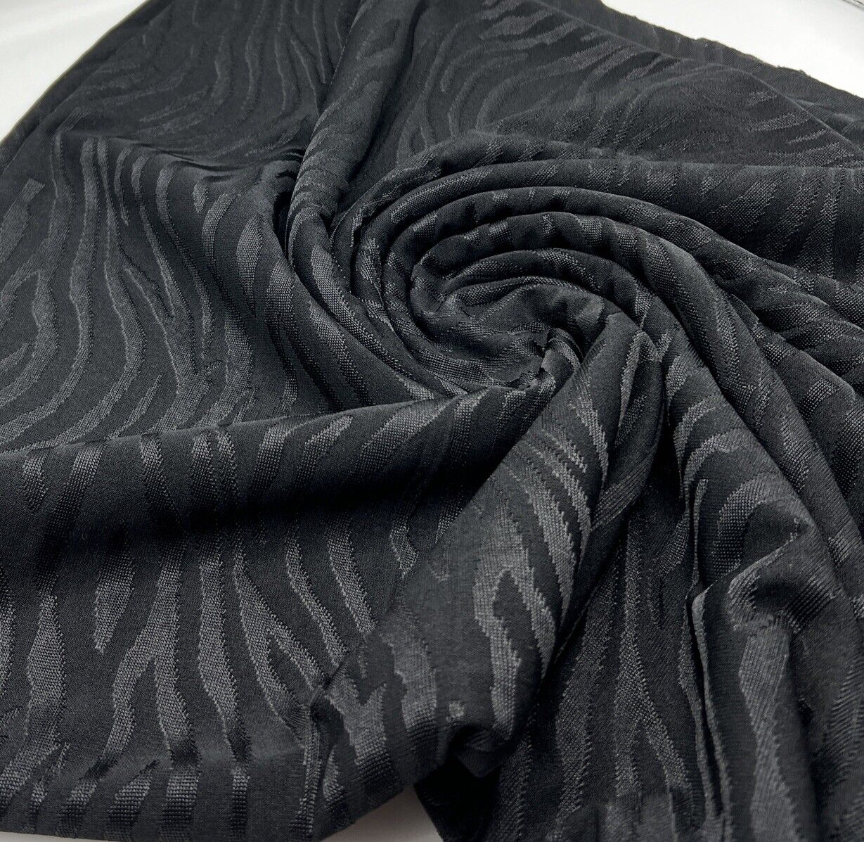 Black Zebra Stretch Fabric - T9 Fabrics