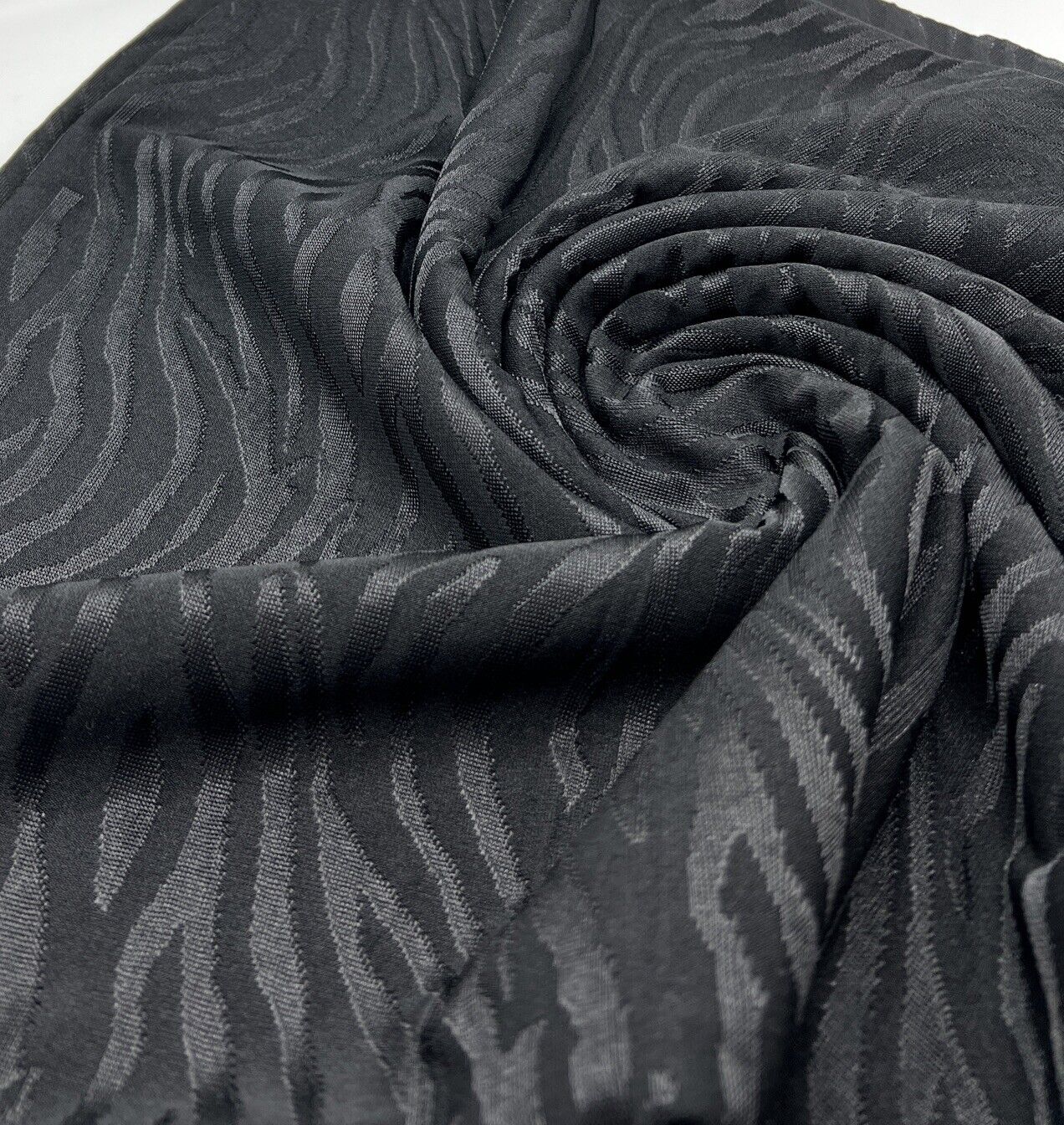 Black Zebra Stretch Fabric - T9 Fabrics