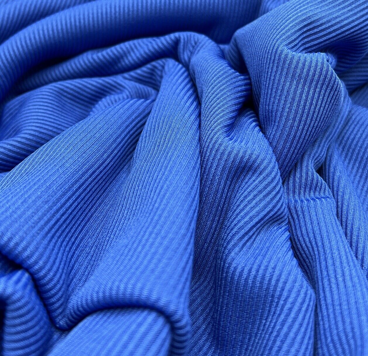 Blue 2X1 Fine Rib Stretch Fabric - T9 Fabrics