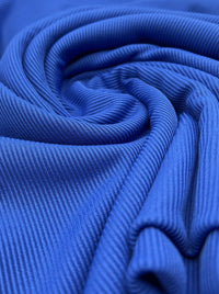 Blue 2X1 Fine Rib Stretch Fabric - T9 Fabrics