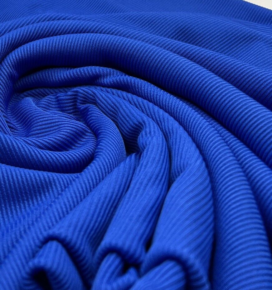 Blue 2X1 Fine Rib Stretch Fabric - T9 Fabrics