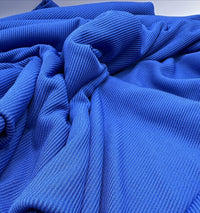 Blue 2X1 Fine Rib Stretch Fabric - T9 Fabrics