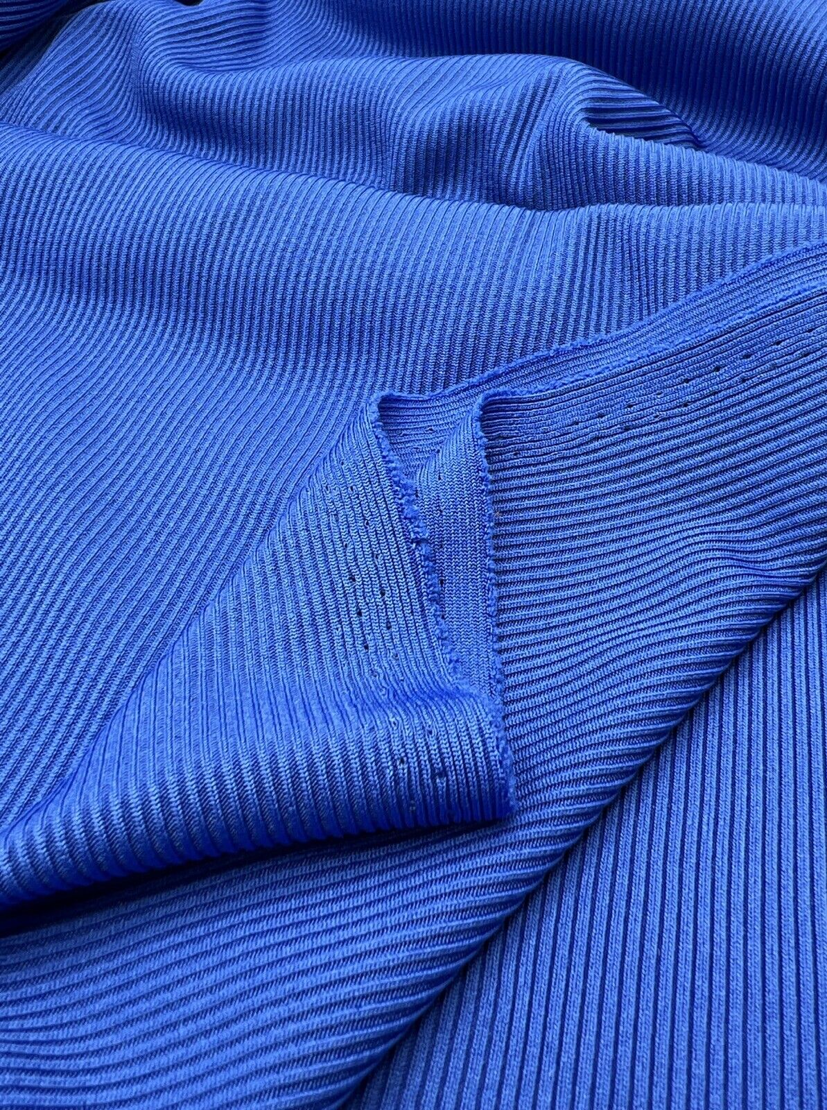 Blue 2X1 Fine Rib Stretch Fabric - T9 Fabrics