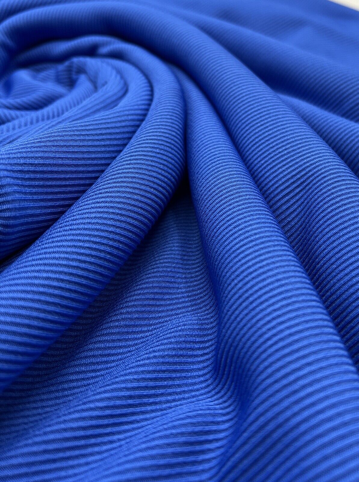 Blue 2X1 Fine Rib Stretch Fabric - T9 Fabrics