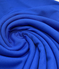 Blue 2X1 Fine Rib Stretch Fabric - T9 Fabrics