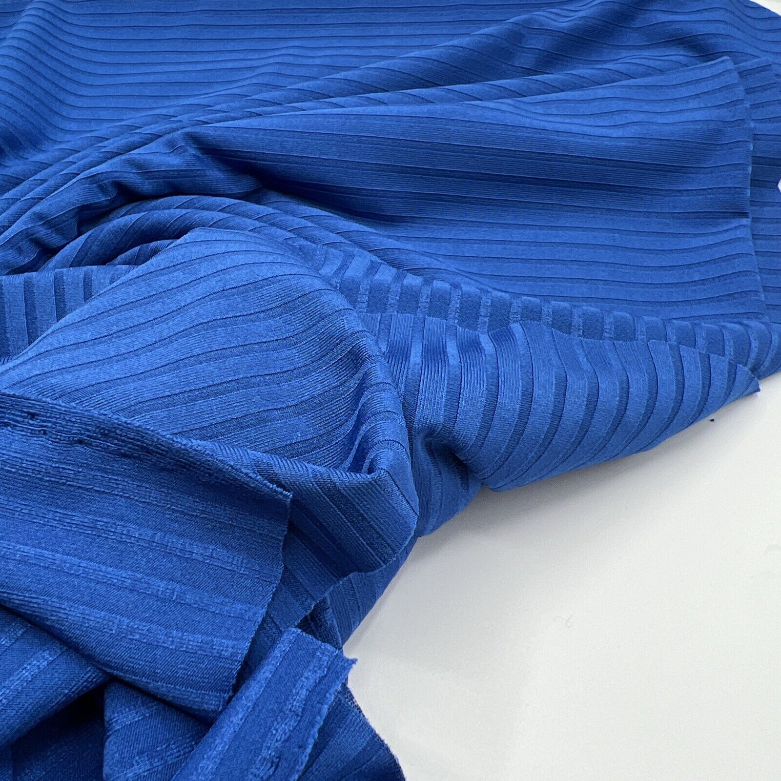 Blue 8x4 Wide Rib Stretch Fabric - T9 Fabrics