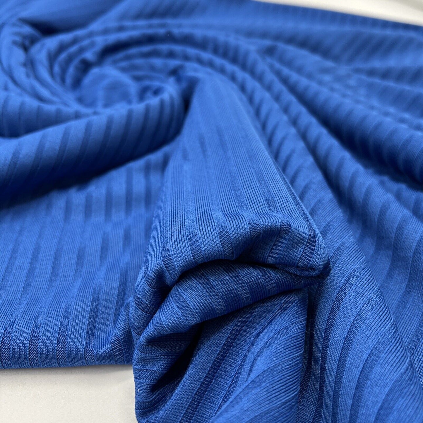 Blue 8x4 Wide Rib Stretch Fabric - T9 Fabrics