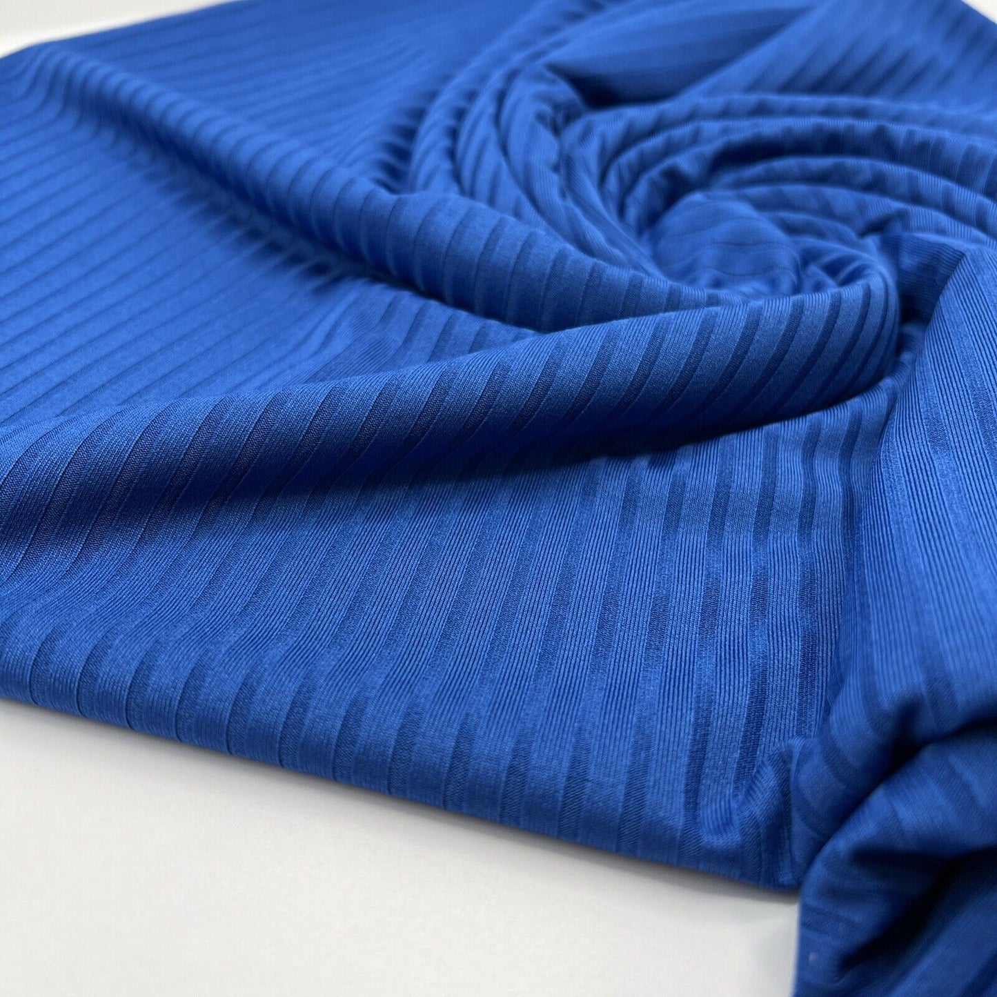 Blue 8x4 Wide Rib Stretch Fabric - T9 Fabrics