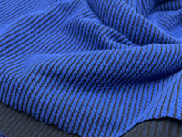 Blue & Black Crinkle Rib Stretch Fabric - T9 Fabrics