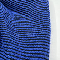 Blue & Black Crinkle Rib Stretch Fabric - T9 Fabrics