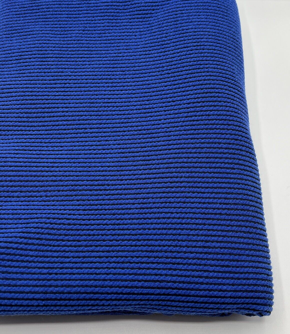 Blue & Black Crinkle Rib Stretch Fabric - T9 Fabrics