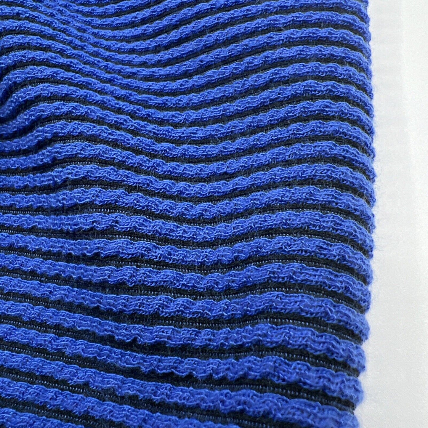 Blue & Black Crinkle Rib Stretch Fabric - T9 Fabrics