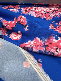 Blue Blossom Print Chiffon Fabric - T9 Fabrics