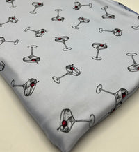 Blue Cocktail Super Soft Print Spun Poly Stretch Fabric - T9 Fabrics