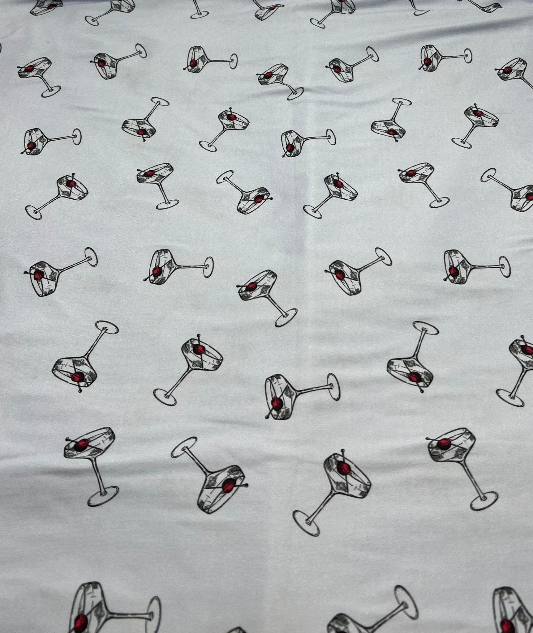 Blue Cocktail Super Soft Print Spun Poly Stretch Fabric - T9 Fabrics