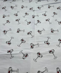 Blue Cocktail Super Soft Print Spun Poly Stretch Fabric - T9 Fabrics